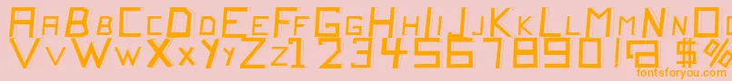 QuitochickenRegular Font – Orange Fonts on Pink Background