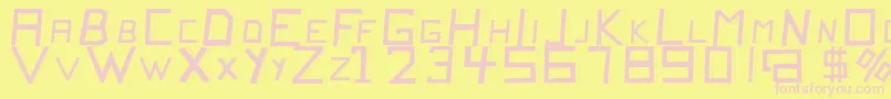 QuitochickenRegular Font – Pink Fonts on Yellow Background