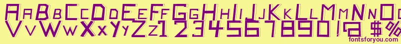 QuitochickenRegular Font – Purple Fonts on Yellow Background