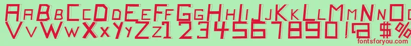 QuitochickenRegular Font – Red Fonts on Green Background