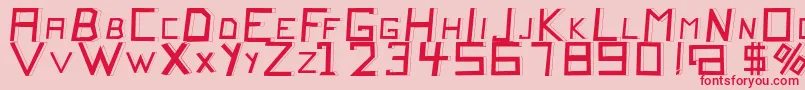 QuitochickenRegular Font – Red Fonts on Pink Background