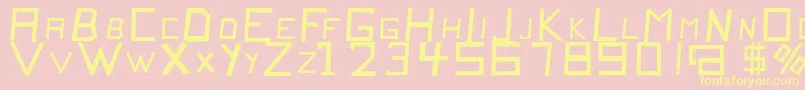 QuitochickenRegular Font – Yellow Fonts on Pink Background