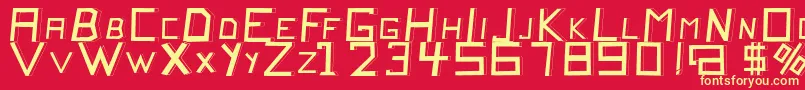 QuitochickenRegular Font – Yellow Fonts on Red Background