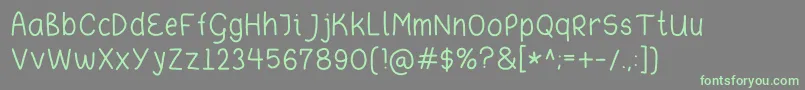Asdafdasg-fontti – vihreät fontit harmaalla taustalla