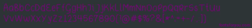 Fonte Asdafdasg – fontes roxas em um fundo preto