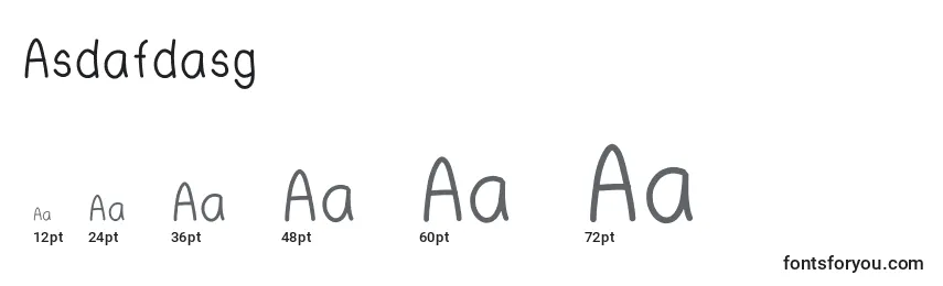 Размеры шрифта Asdafdasg