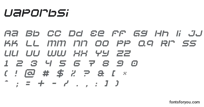 Vaporbsi-fontti – aakkoset, numerot, erikoismerkit