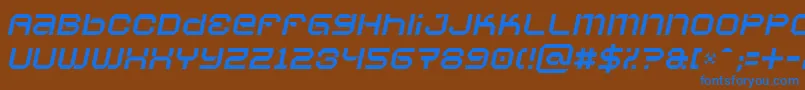 フォントVaporbsi – 茶色の背景に青い文字