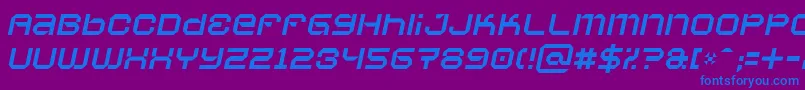Vaporbsi-fontti – siniset fontit violetilla taustalla