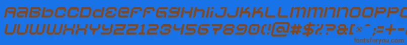 Vaporbsi-fontti – ruskeat fontit sinisellä taustalla