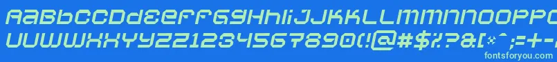 Vaporbsi Font – Green Fonts on Blue Background