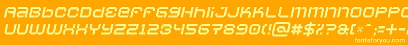 Vaporbsi-Schriftart – Gelbe Schriften auf orangefarbenem Hintergrund