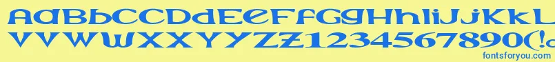 Extrano Font – Blue Fonts on Yellow Background