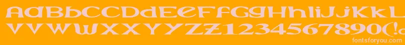 Extrano Font – Pink Fonts on Orange Background