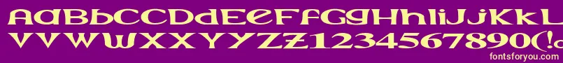 Extrano Font – Yellow Fonts on Purple Background
