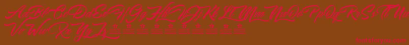 WalkingStonesPersonalUse Font – Red Fonts on Brown Background