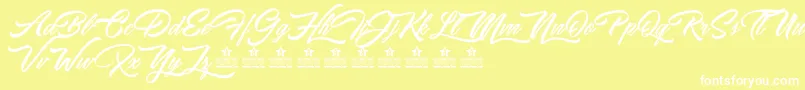 フォントWalkingStonesPersonalUse – 黄色い背景に白い文字