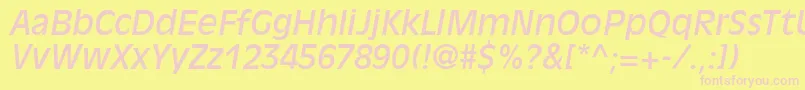 AntiqueolivestdItalic Font – Pink Fonts on Yellow Background