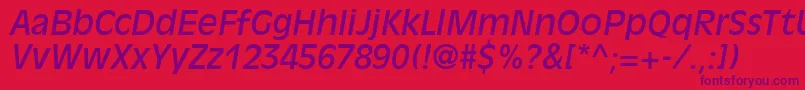 AntiqueolivestdItalic-Schriftart – Violette Schriften auf rotem Hintergrund