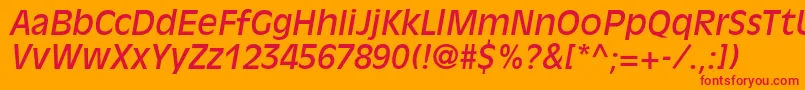AntiqueolivestdItalic Font – Red Fonts on Orange Background