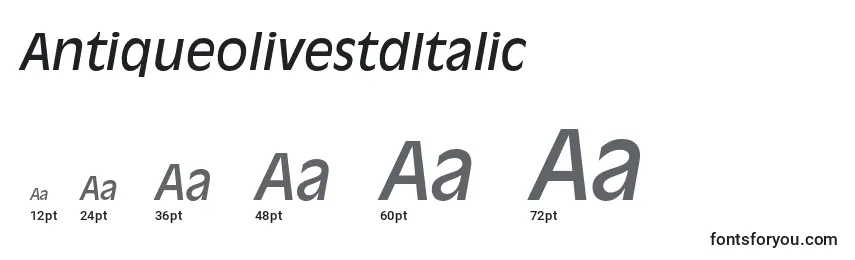 Размеры шрифта AntiqueolivestdItalic