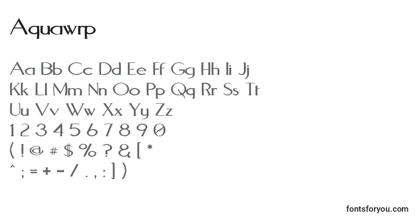 A fonte Aquawrp – alfabeto, números, caracteres especiais