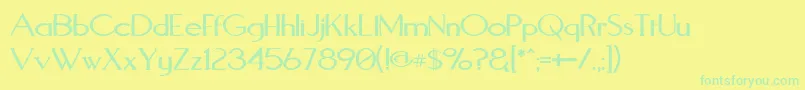 Шрифт Aquawrp – зелёные шрифты на жёлтом фоне