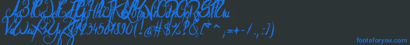 ElegantDragonBold Font – Blue Fonts on Black Background