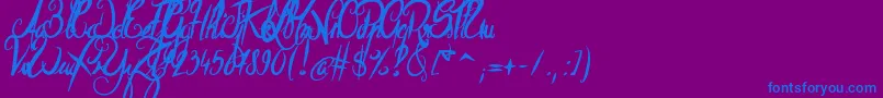 ElegantDragonBold-Schriftart – Blaue Schriften auf violettem Hintergrund