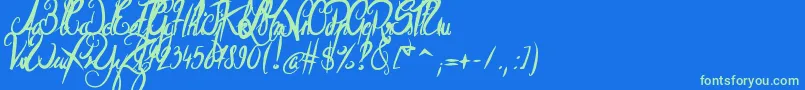 ElegantDragonBold-Schriftart – Grüne Schriften auf blauem Hintergrund