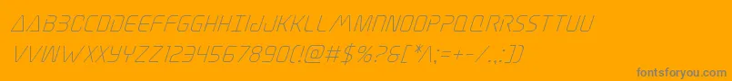 Elitedangersuperital-fontti – harmaat kirjasimet oranssilla taustalla