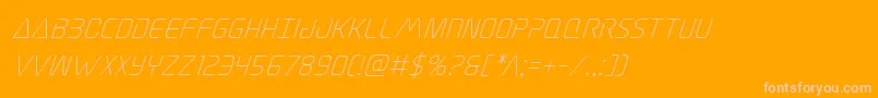 Elitedangersuperital-fontti – vaaleanpunaiset fontit oranssilla taustalla