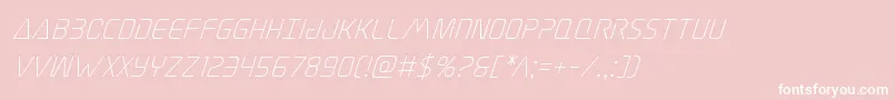 Fonte Elitedangersuperital – fontes brancas em um fundo rosa
