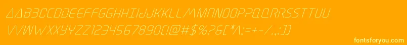 Fonte Elitedangersuperital – fontes amarelas em um fundo laranja