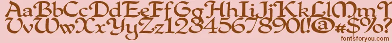 Quillpw-Schriftart – Braune Schriften auf rosa Hintergrund