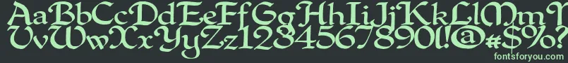 Quillpw Font – Green Fonts on Black Background