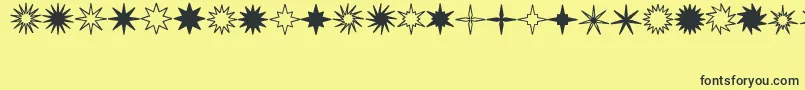 StarsSplatsArrows Font – Black Fonts on Yellow Background