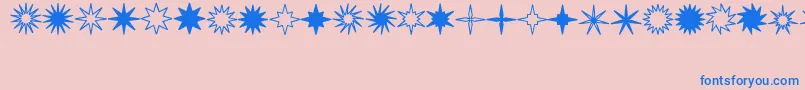 StarsSplatsArrows Font – Blue Fonts on Pink Background