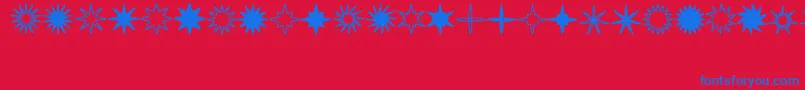 StarsSplatsArrows Font – Blue Fonts on Red Background