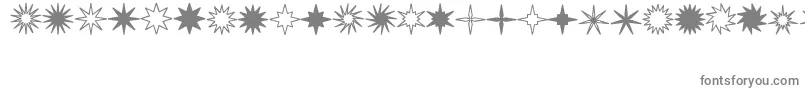フォントStarsSplatsArrows – 白い背景に灰色の文字