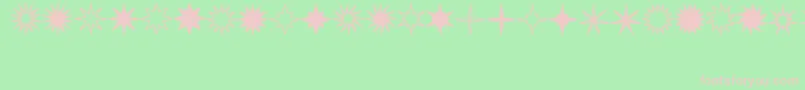 StarsSplatsArrows Font – Pink Fonts on Green Background