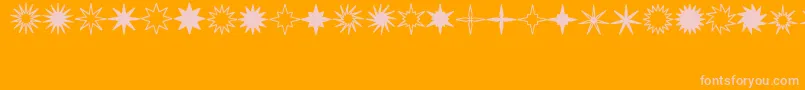 StarsSplatsArrows Font – Pink Fonts on Orange Background