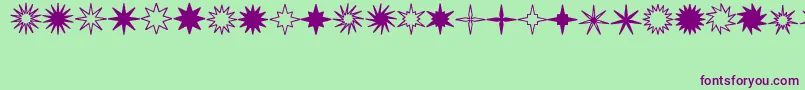StarsSplatsArrows Font – Purple Fonts on Green Background