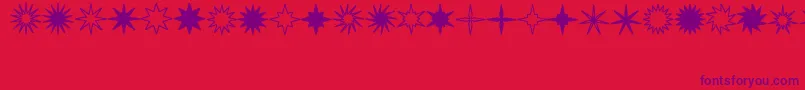 StarsSplatsArrows-Schriftart – Violette Schriften auf rotem Hintergrund