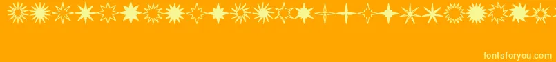 More about StarsSplatsArrows Font StarsSplatsArrows Font – Yellow Fonts on Orange Background