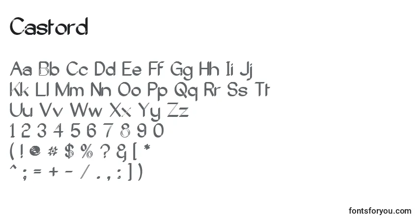 A fonte Castord – alfabeto, números, caracteres especiais