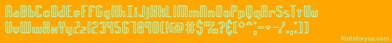 Genotyrh Font – Green Fonts on Orange Background