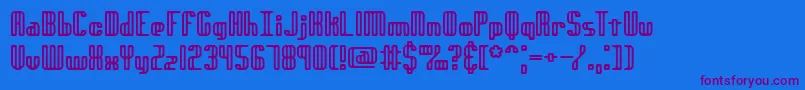 Genotyrh Font – Purple Fonts on Blue Background