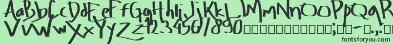 Amburegul-Schriftart – Schwarze Schriften auf grünem Hintergrund