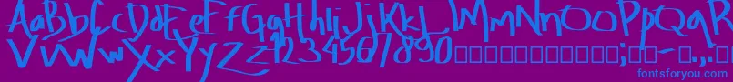 フォントAmburegul – 紫色の背景に青い文字